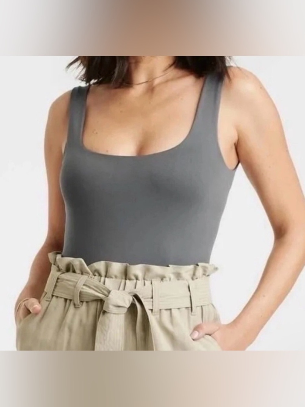 A New Day Women's Seamless Tank Bodysuit Snap Closure ~ Gray
Size Medium
NWT